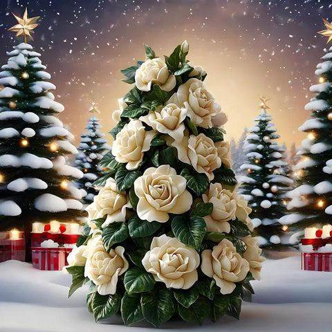 Smello Christmas tree floral Silicone mould for Candles, Soap & Resin (SCM 263)