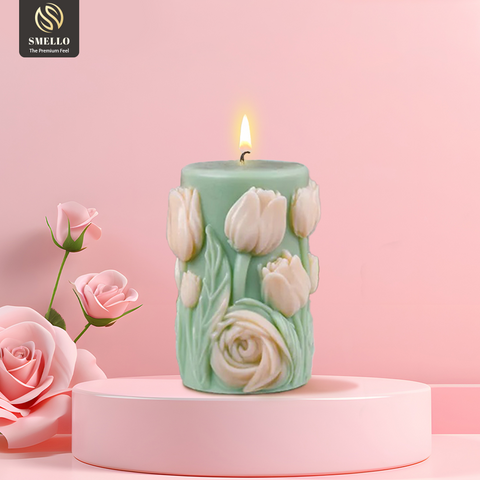 Smello Tulip Garden Candle mould – 3D Floral Silicone mould for Candles, Soap & Resin (SCM 243)