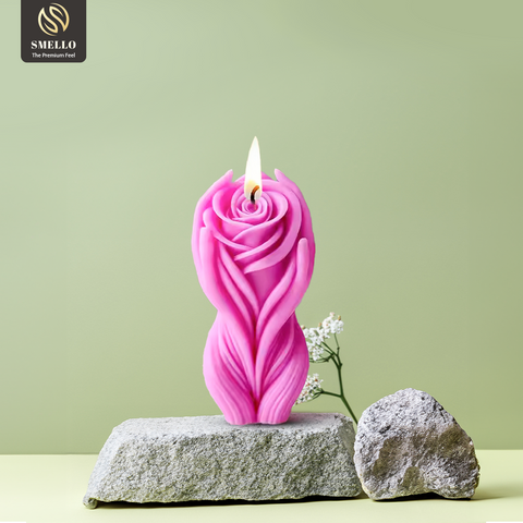 Smello Rose Flame Candle mould – 3D Vertical Rose Silicone mould for Candles, Soap & Resin (SCM 251)