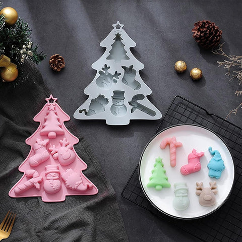 Smello's Christmas Tree, Snowflake, Elk & Deer Silicone Moulds (CE 106)