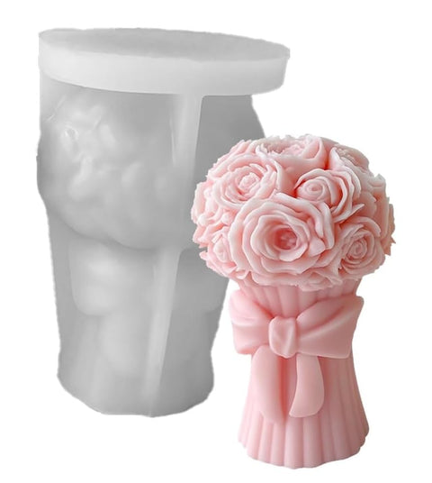 Smello Rose Bouquet Candle mould – 3D Floral Silicone mould for Elegant Wax & Soap Creations (SCM 244)