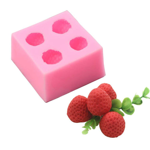 3D Strawberry Shape Silicone Fondant Mould (FB 156)