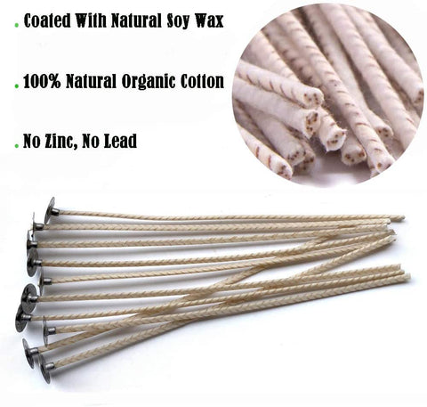 Smello`s Eco Soy Candle Wicks with Natural Soy Wax Coating (CW 101)