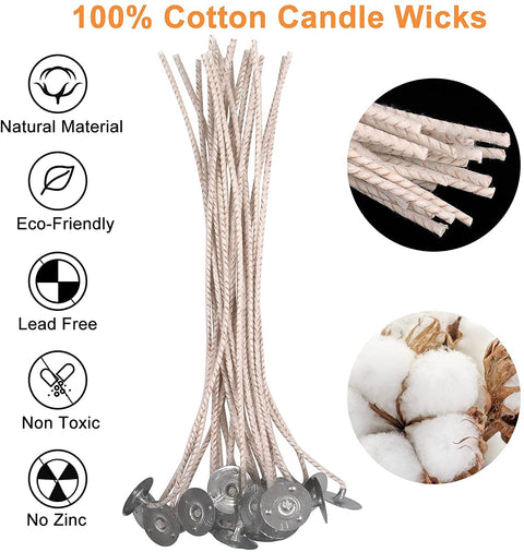 Smello`s Eco Soy Candle Wicks with Natural Soy Wax Coating (CW 101)