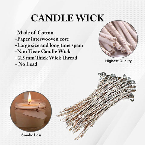 Smello`s Eco Soy Candle Wicks with Natural Soy Wax Coating (CW 101)