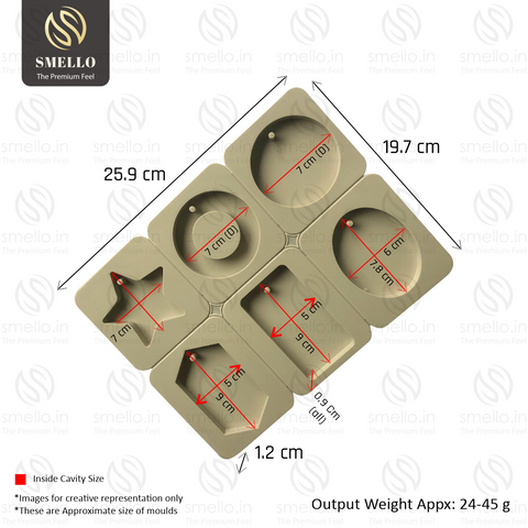 Smello's 6 Cavity Hanging Wax Moulds (ACM 104)