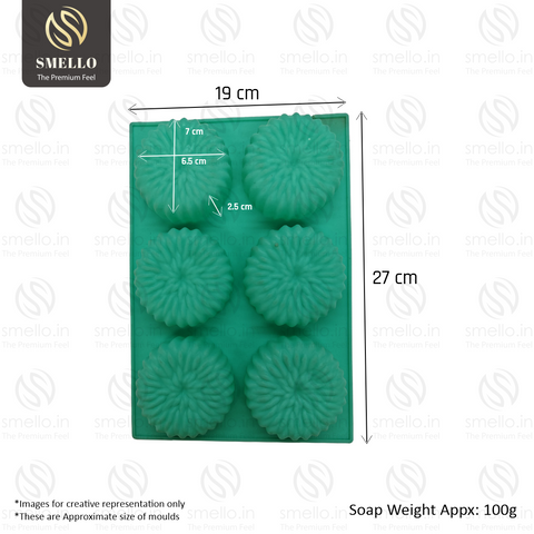 Smello's 6 Cavity Marigold Shaped Silicone Mould (BS 131)