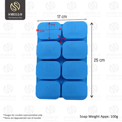 Smello's 8 Cavity Rounded Rectangle Mould (BS 132)