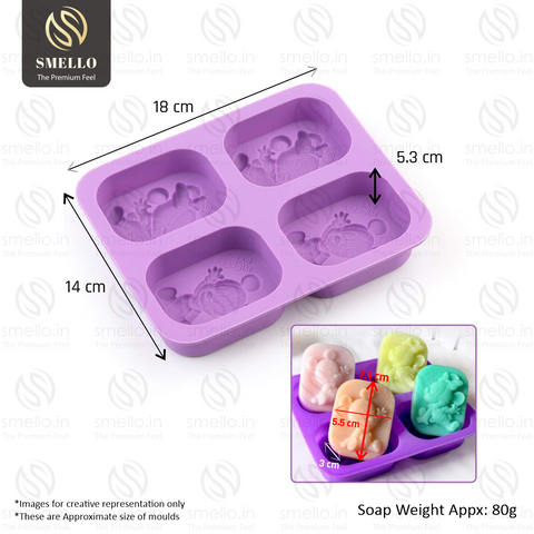Smello's 4 Cavity Mouse Kids Special Silicone Mould (KS 109)