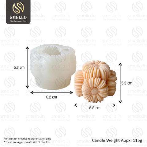 Smello 3D Flower Candle mould –Sunflower Silicone mould for DIY Scented Candle & Soap Making (SCM 239)