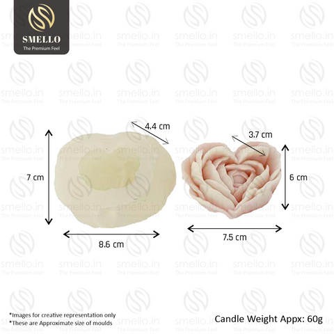 Smello Heart Blossom Candle mould – 3D Silicone mould for Flower Candles, Soap & Resin (SCM 246)