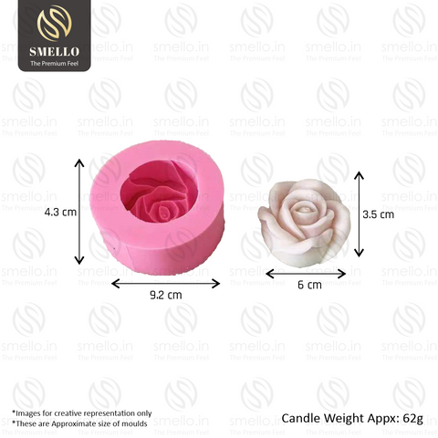 Smello Classic Rose Candle mould – 3D Silicone mould for Rose Candles, Soap & Resin Crafts (SCM 248)