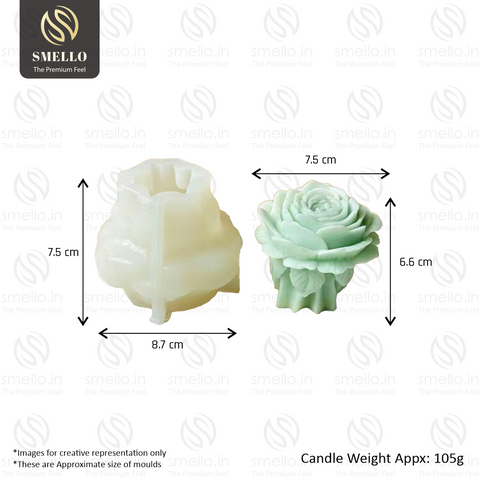 Smello Succulent Rose Candle mould – 3D Floral Silicone mould for Candles, Soap & Resin Crafts (SCM 249)