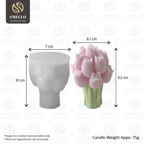 Smello Tulip bouquet Silicone mould for Candles, Soap & Resin (SCM 254)