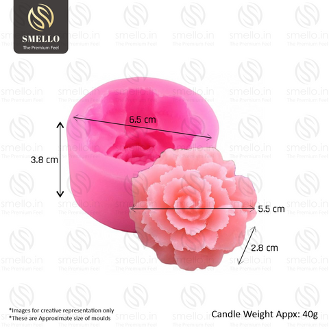Smello's 3D Peony Rose Candle Silicone Mould (SCM 141)
