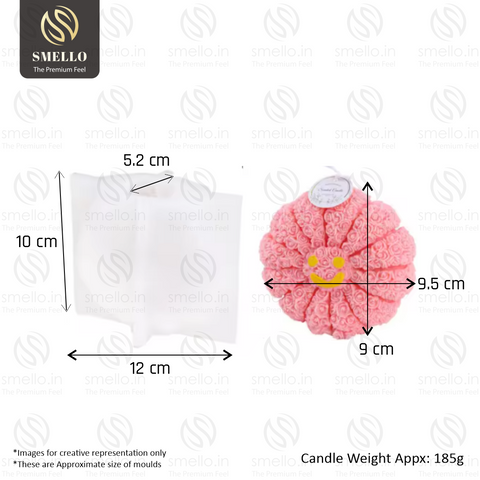 Smello's Rose Rainbow Heart Candle Silicone Mould (SCM 180)