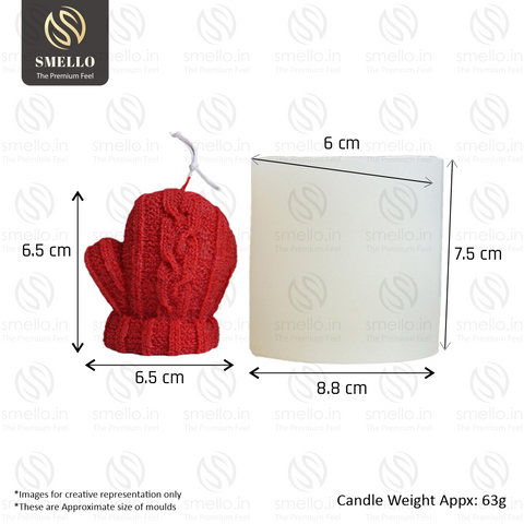 Smello's Christmas Woolen Gloves Texture Candle Silicone Mould (SCM 213)