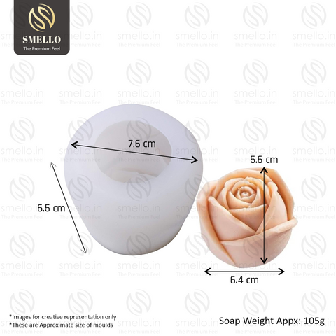 Smello's Flower Bloom Rose Shape Silicone Soap Moulds (SC 133)