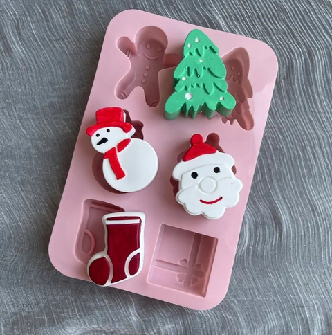 Smello's Christmas tree snowman gift shoes silicone Moulds (CE 107)