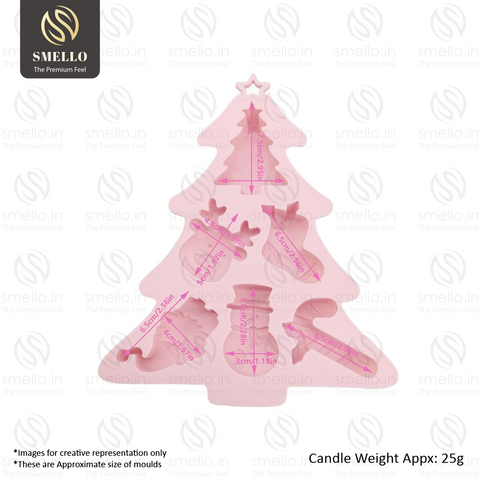 Smello's Christmas Tree, Snowflake, Elk & Deer Silicone Moulds (CE 106)
