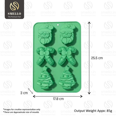 Smello's 3D Tree Snowflake Christmas Tree Santa Snowman Moulds (CE 105)