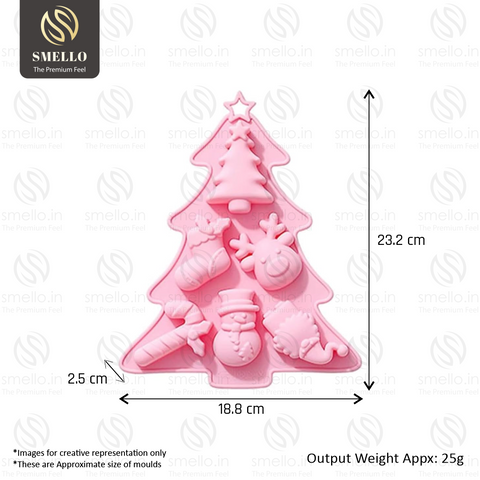 Smello's Christmas Tree, Snowflake, Elk & Deer Silicone Moulds (CE 106)
