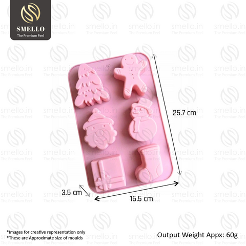 Smello's Christmas tree snowman gift shoes silicone Moulds (CE 107)
