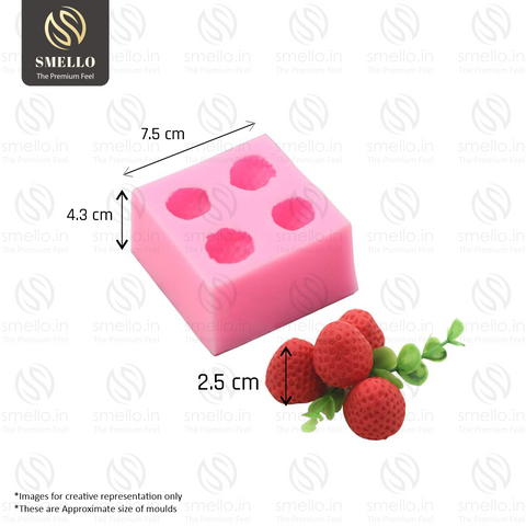 3D Strawberry Shape Silicone Fondant Mould (FB 156)
