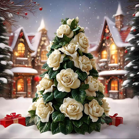 Smello Christmas tree floral Silicone mould for Candles, Soap & Resin (SCM 263)