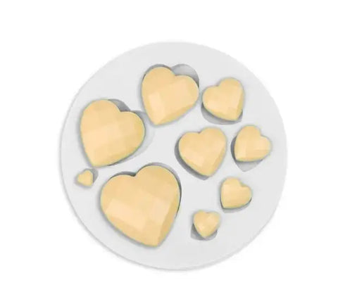 Smello's Diamond Cut Heart Shaped Silicone Fondant Mould (FB 117)