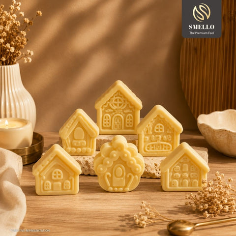 Smello's 6 Cavity Gingerbread House Kids Special Silicone Mould (KS 120)
