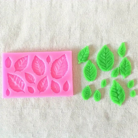 Smello's 12 Cavity Veined Leaves Silicone Fondant Mould (FB 113)