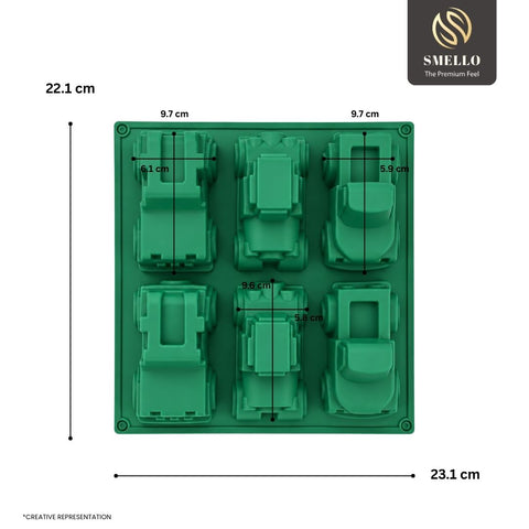 Smello's 6 Cavity Car Shape Kids Special Silicone Mould (KS 119)