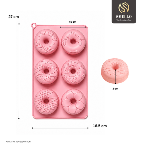 Smello's 6 Cavity Donuts Kids Special Silicone Mould (KS 123)