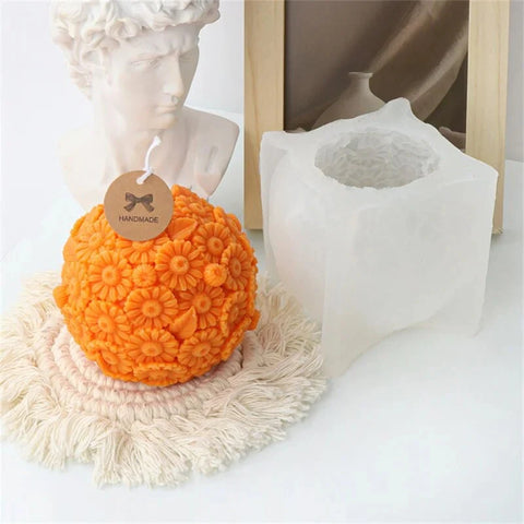 Smello's Sunflower Ball Candle Silicone Mould (SCM 222)