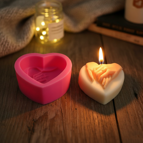 Smello Hand in Hand Heart shaped Silicone mould for Candles, Soap & Resin (SCM 277)
