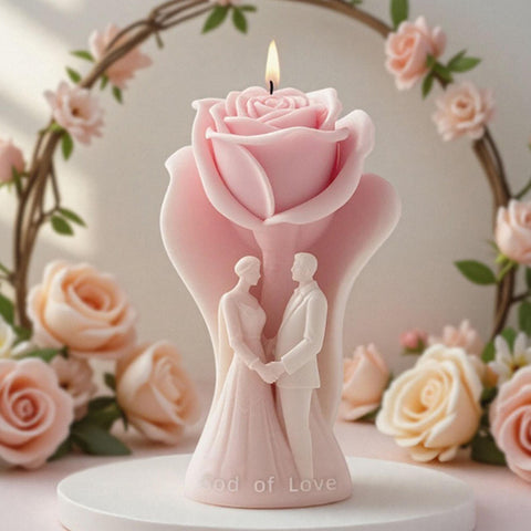 Smello Rose Lover Couple Silicone mould for Candles, Soap & Resin (SCM 273)
