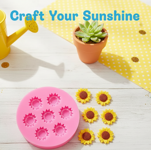 Smello's 7 Cavity Sunflower Flower Silicone Fondant Mould (FB 158)