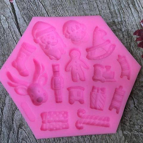Smello's Christmas Socks Sled Deer Silicone Mould (FB 155)