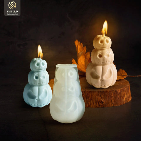 Smello's Stacked Pumpkin Halloween Candle Silicone Mould (SCM 200)