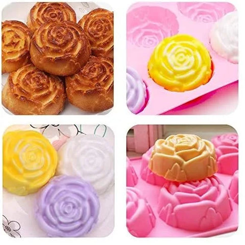 Smello's 6 Cavity Rose Bud Silicone Floral Mould (FM 102)