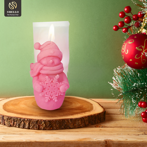 Smello's Santa Claus Holding Snowflake Candle Silicone Mould (SCM 214)