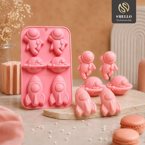 Smello's 6 Cavity Astronaut Rocket Kids Special Silicone Mould (KS 118)
