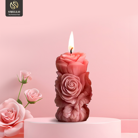 Smello Vertical Rose Tower mould – 3D Floral Silicone mould for Rose Candles, Soap & Resin Art (SCM 250)