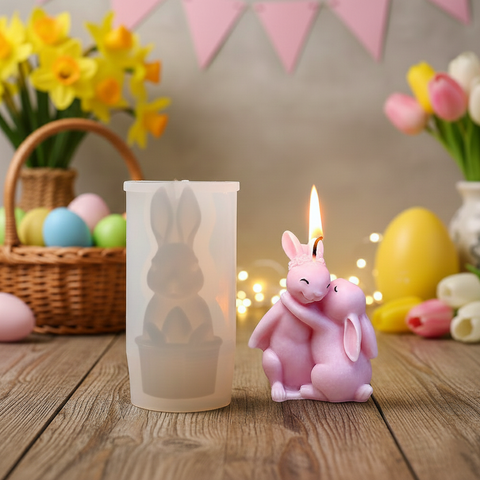 Smello Easter Bunny Hugging Silicone mould for Candles, Soap & Resin (SCM 288)