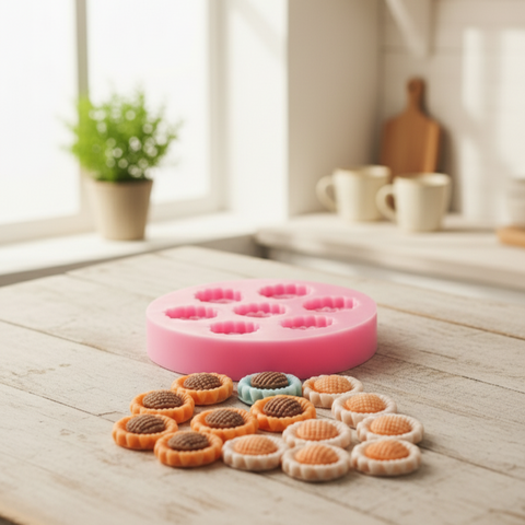 Smello's 7 Cavity Mini Sunflower Flower Silicone Fondant Mould (FB 159)