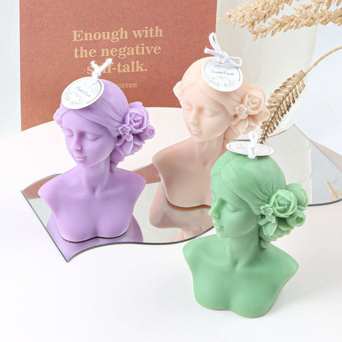 Smello's Floral Girl – Inspired By The Vintage Style European Art Candle Silicone Mould (SCM 101)