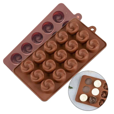 Smello's 15 Cavity Rose Bud Chocolate Silicone Moulds (CHM 121)