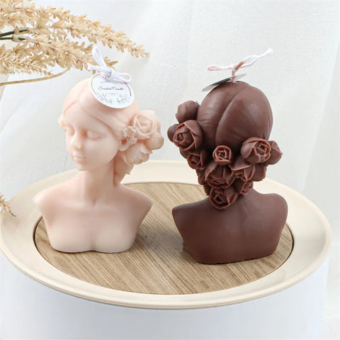 Smello's Floral Girl – Inspired By The Vintage Style European Art Candle Silicone Mould (SCM 101)