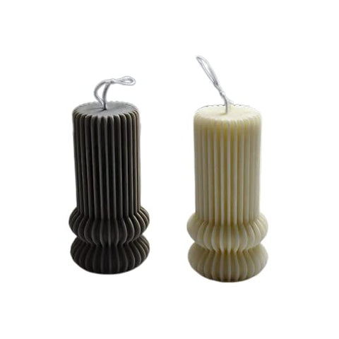 Smello's Lantern Shaped Striped Pillar Aesthetic Candle Silicone Mould (SCM 175)